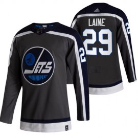 Winnipeg Jets #29 Patrik Laine Black Mens Adidas 2020-21 Reverse Retro Alternate NHL Jersey