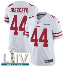 Nike San Francisco 49ers #44 Kyle Juszczyk White Super Bowl LIV 2020 Mens Stitched NFL Vapor Untouchable Limited Jersey
