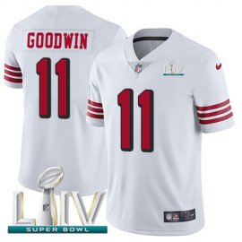 Nike San Francisco 49ers #11 Marquise Goodwin White Super Bowl LIV 2020 Rush Mens Stitched NFL Vapor Untouchable Limited Jersey