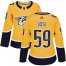 Adidas Nashville Predators #59 Roman Josi Yellow Home Authentic Womens Stitched NHL Jersey