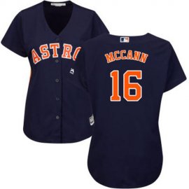 Houston Astros #16 Brian McCann Navy Blue Alternate Womens Stitched MLB Jersey