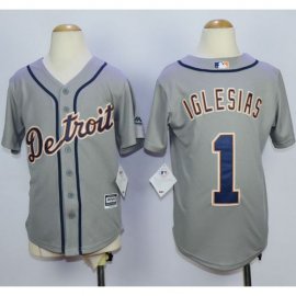 Detroit Tigers #1 Jose Iglesias Grey Cool Base Stitched Youth MLB Jersey