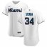 Miami Marlins #34 Magneuris Sierra Mens Nike White Home 2020 Authentic Player MLB Jersey