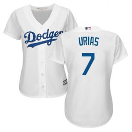 Los Angeles Dodgers #7 Julio Urias White Home Womens Stitched MLB Jersey