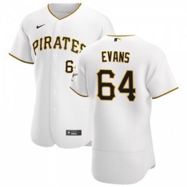 Pittsburgh Pirates #64 Phillip Evans Mens Nike White Home 2020 Authentic Player MLB Jersey