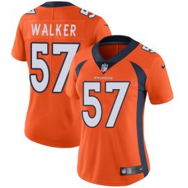 Nike Denver Broncos #57 Demarcus Walker Orange Team Color Womens Stitched NFL Vapor Untouchable Limited Jersey