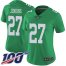 Nike Philadelphia Eagles #27 Malcolm Jenkins Green Womens Stitched NFL Limited Rush 100th Season Jersey