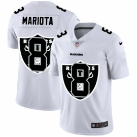 Las Vegas Raiders #8 Marcus Mariota White Mens Nike Team Logo Dual Overlap Limited NFL Jersey