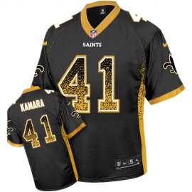 Nike New Orleans Saints #41 Alvin Kamara Black Team Color Mens Stitched NFL Elite Drift Fashion Jersey