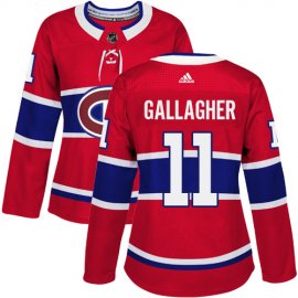 Adidas Montreal Canadiens #11 Brendan Gallagher Red Home Authentic Womens Stitched NHL Jersey