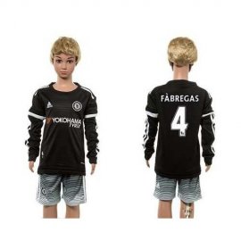 Chelsea #4 Fabregas SEC Away Long Sleeves Kid Soccer Club Jersey