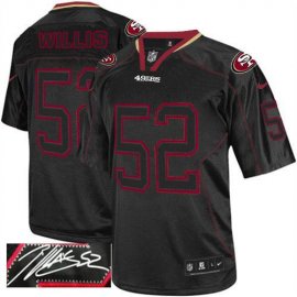 Nike San Francisco 49ers #52 Patrick Willis Lights Out Black Mens Stitched NFL Elite Autographed Jersey
