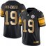Nike Pittsburgh Steelers #19 JuJu Smith-Schuster Black Mens Stitched NFL Limited Gold Rush Jersey