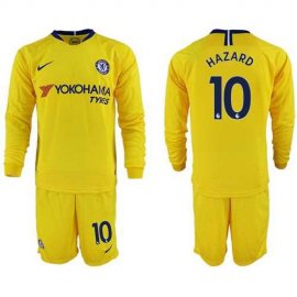 Chelsea #10 Hazard Away Long Sleeves Soccer Club Jersey