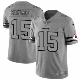Kansas City Chiefs #15 Patrick Mahomes Mens Nike Gray Gridiron II Vapor Untouchable Limited NFL Jersey