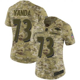 Nike Baltimore Ravens #73 Marshal Yanda Camo Womens Stitched NFL Limited 2018 Salute to Service Jersey