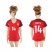 Womens USA #14 Acosta Away Soccer Country Jersey