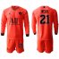 Paris Saint-Germain #21 Weah Red Jordan Long Sleeves Soccer Club Jersey