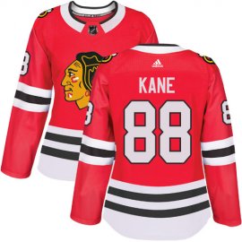 Adidas Chicago Blackhawks #88 Patrick Kane Red Home Authentic Womens Stitched NHL Jersey