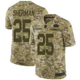 Nike San Francisco 49ers #25 Richard Sherman Camo Mens Stitched NFL Limited 2018 Salute To Service Jersey