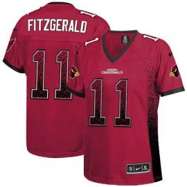 Nike Arizona Cardinals #11 Larry Fitzgerald Red Team Color Womens Stitched NFL Elite Drift Fashion Jersey