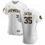 Milwaukee Brewers #35 Brent Suter Mens Nike White Home 2020 Authentic Player MLB Jersey