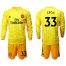 Arsenal #33 Cech Yellow Long Sleeves Goalkeeper Soccer Country Jersey
