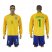 Brazil #1 Jefferson Home Long Sleeves Soccer Country Jersey