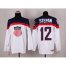 2014 Olympic Team USA #12 Derek Stepan White Stitched NHL Jersey