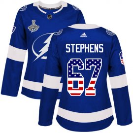 Adidas Tampa Bay Lightning #67 Mitchell Stephens Blue Home Authentic USA Flag Womens 2020 Stanley Cup Champions Stitched NHL Jersey