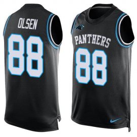 Nike Carolina Panthers #88 Greg Olsen Black Team Color Mens Stitched NFL Limited Tank Top Jersey