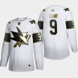 San Jose Sharks #9 Evander Kane Mens Adidas White Golden Edition Limited Stitched NHL Jersey
