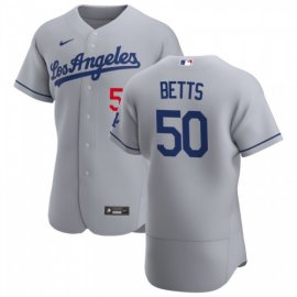 Los Angeles Dodgers #50 Mookie Betts Mens Nike Gray Road 2020 Authentic Team MLB Jersey