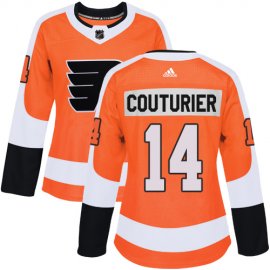 Adidas Philadelphia Flyers #14 Sean Couturier Orange Home Authentic Womens Stitched NHL Jersey
