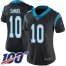 Nike Carolina Panthers #10 Curtis Samuel Black Team Color Womens Stitched NFL 100th Season Vapor Limited Jersey