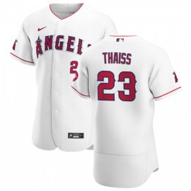 Los Angeles Angels #23 Matt Thaiss Mens Nike White Home 2020 Authentic Player MLB Jersey