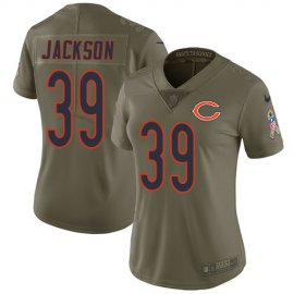 Nike Chicago Bears #39 Eddie Jackson Olive Womens Stitched NFL Limited 2017 Salute to Service Jersey