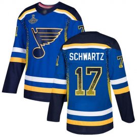 Adidas St. Louis Blues #17 Jaden Schwartz Blue Home Authentic Drift Fashion Stanley Cup Champions Stitched NHL Jersey