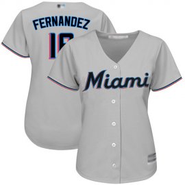 Miami Marlins #16 Jose Fernandez Grey Road Womens Stitched MLB Jersey