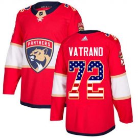 Adidas Florida Panthers #72 Frank Vatrano Red Home Authentic USA Flag Stitched NHL Jersey