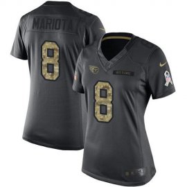 Nike Tennessee Titans #8 Marcus Mariota Black Womens Stitched NFL Limited 2016 Salute to Service Jersey