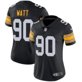 Nike Pittsburgh Steelers #90 T. J. Watt Black Alternate Womens Stitched NFL Vapor Untouchable Limited Jersey