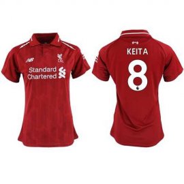 Womens Liverpool #8 Keita Red Home Soccer Club Jersey