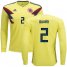 Colombia #2 Duvan Home Long Sleeves Soccer Country Jersey