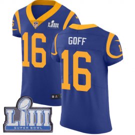 Nike Los Angeles Rams #16 Jared Goff Royal Blue Alternate Super Bowl LIII Bound Mens Stitched NFL Vapor Untouchable Elite Jersey