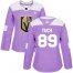 Adidas Vegas Golden Knights #89 Alex Tuch Purple Authentic Fights Cancer Womens Stitched NHL Jersey