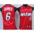 Kids Miami Heat 6 LeBron James Red Jersey Cheap