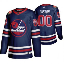 Winnipeg Jets Custom Mens 2019-20 Heritage Classic Wha Navy Stitched NHL Jersey
