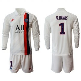 Paris Saint-Germain #1 K.Navas Away Long Sleeves Soccer Club Jersey