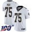 Nike New Orleans Saints #75 Andrus Peat White Mens Stitched NFL 100th Season Vapor Untouchable Limited Jersey